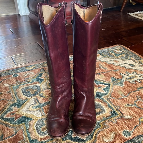 Frye Melissa button 2 boot Bordeaux wine size 5 1/2 - Picture 5 of 14